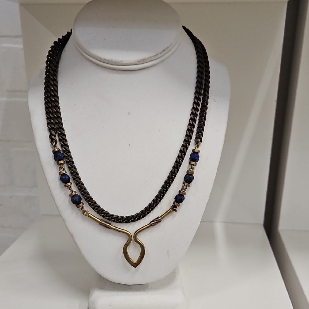 Brass and Lapis necklace